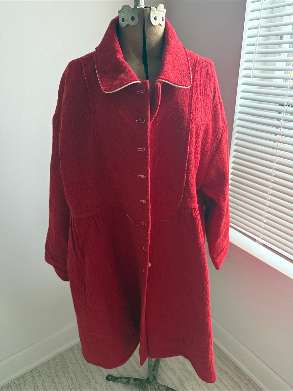 Women’s Red Long Coat Jacket